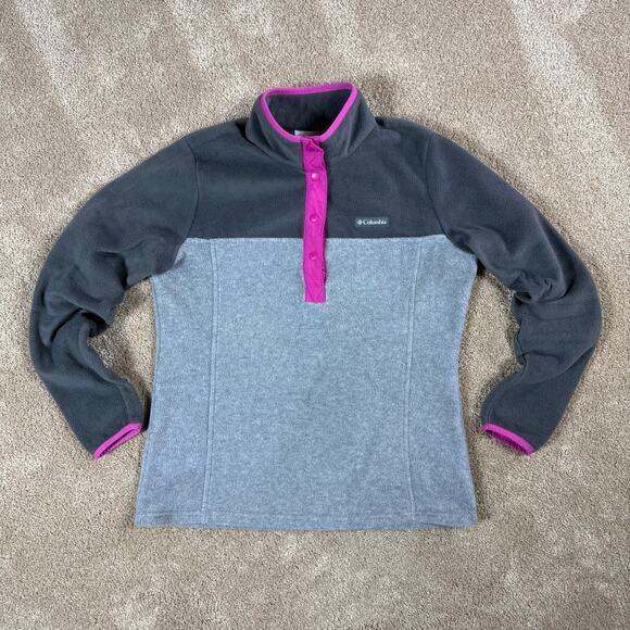 Columbia Benton Springs 1/2 Snap Fleece Pullover Sweater‎ Womens Small Gray - Picture 1 of 10